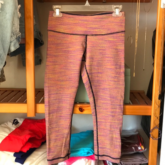 Gently used multi colored Lululemon leggings - Picture 1 of 4